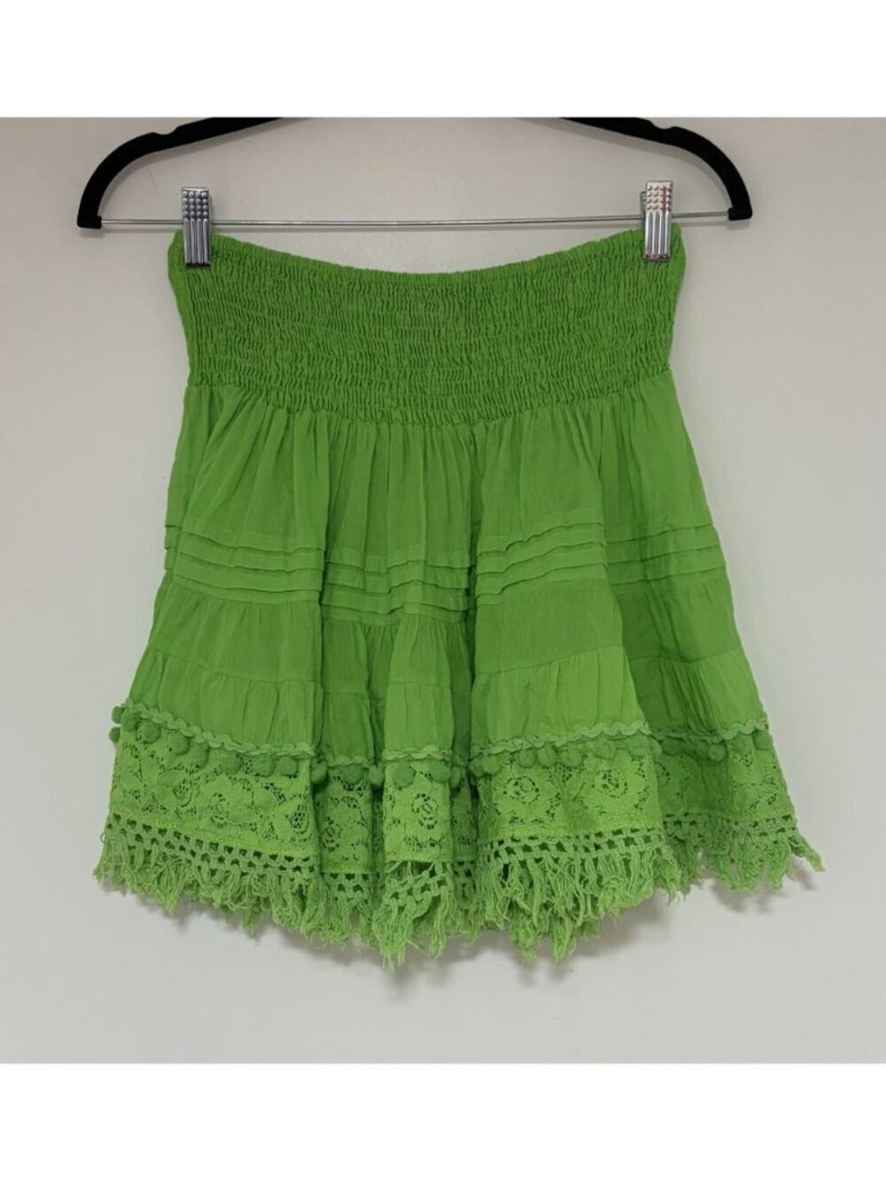 Antica Sartoria By Giacomo Cinque Green Ruffled Mini Skirt One Size